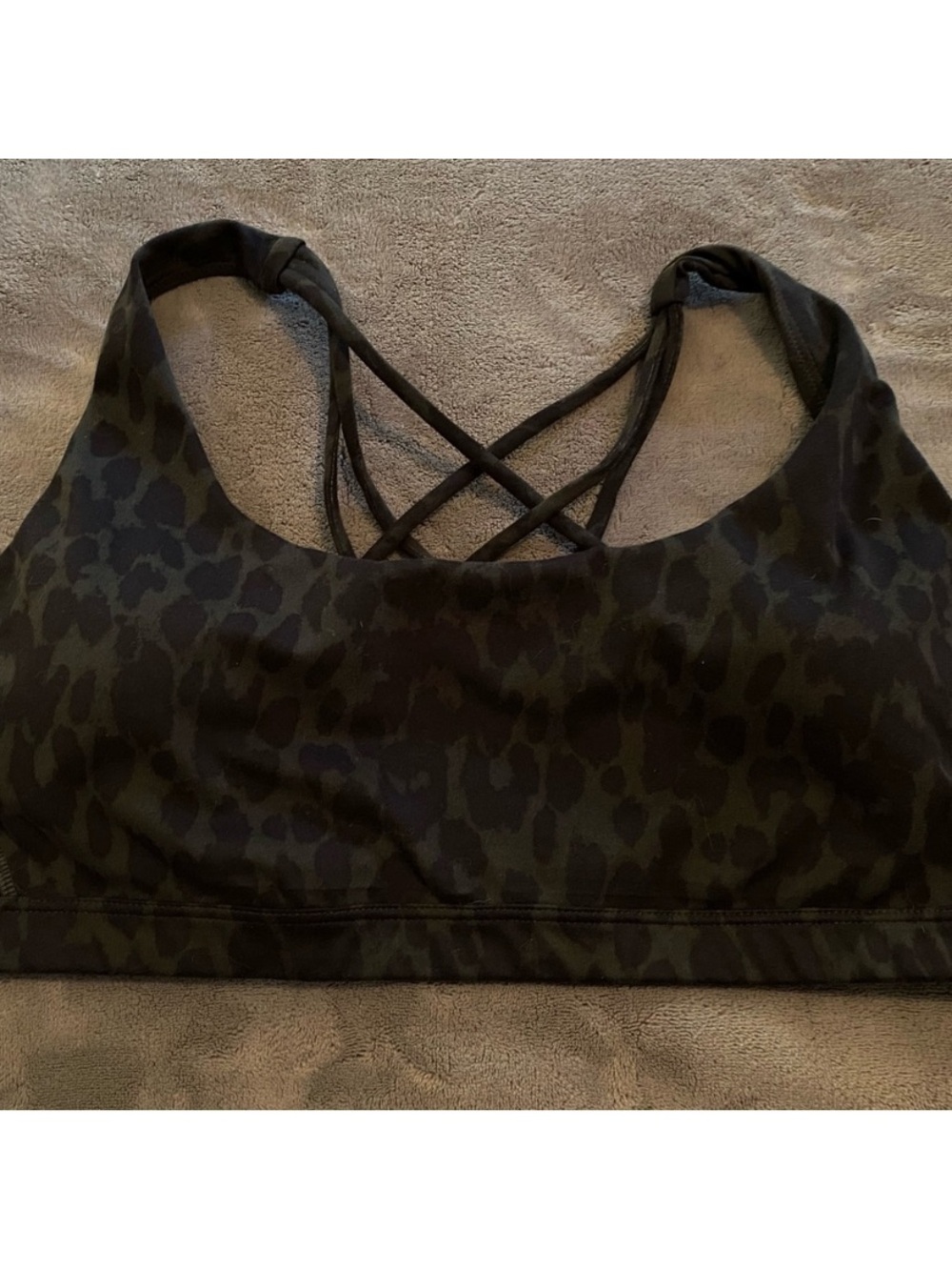 BRAND NEW PINK Victoria's Secret Black Leopard-Print Crisscross Sports Bra
